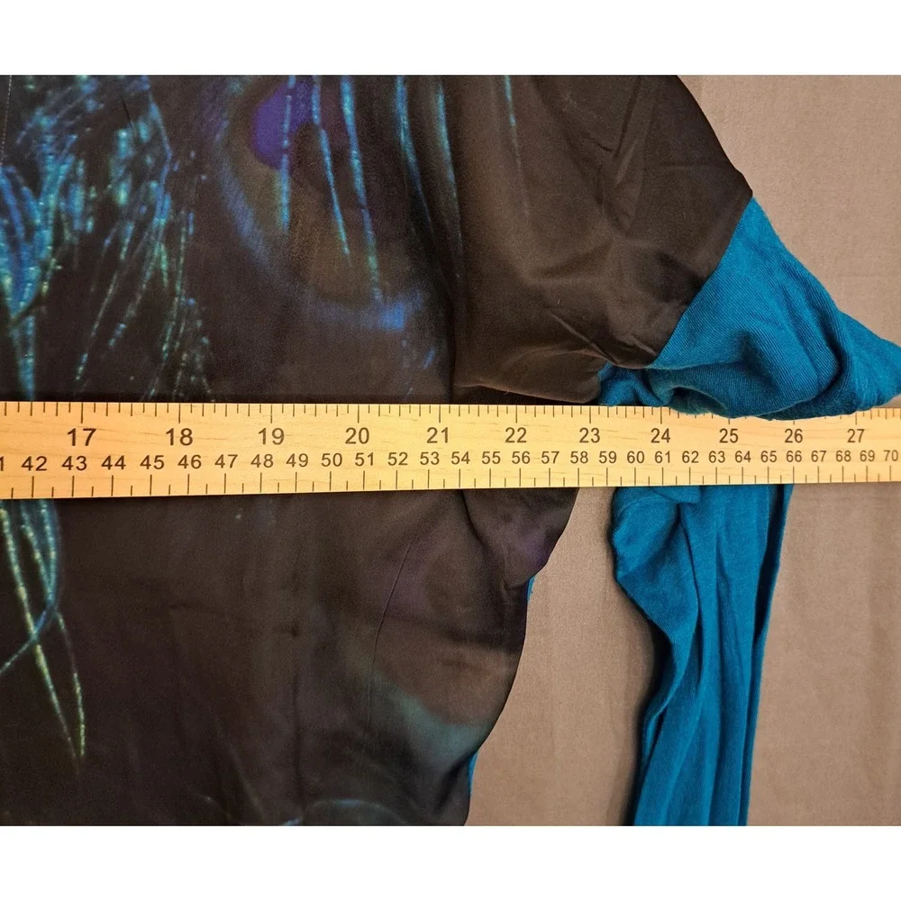 Aeropostale Peacock Print Long Sleeve Shirt Womens Size‎ Large